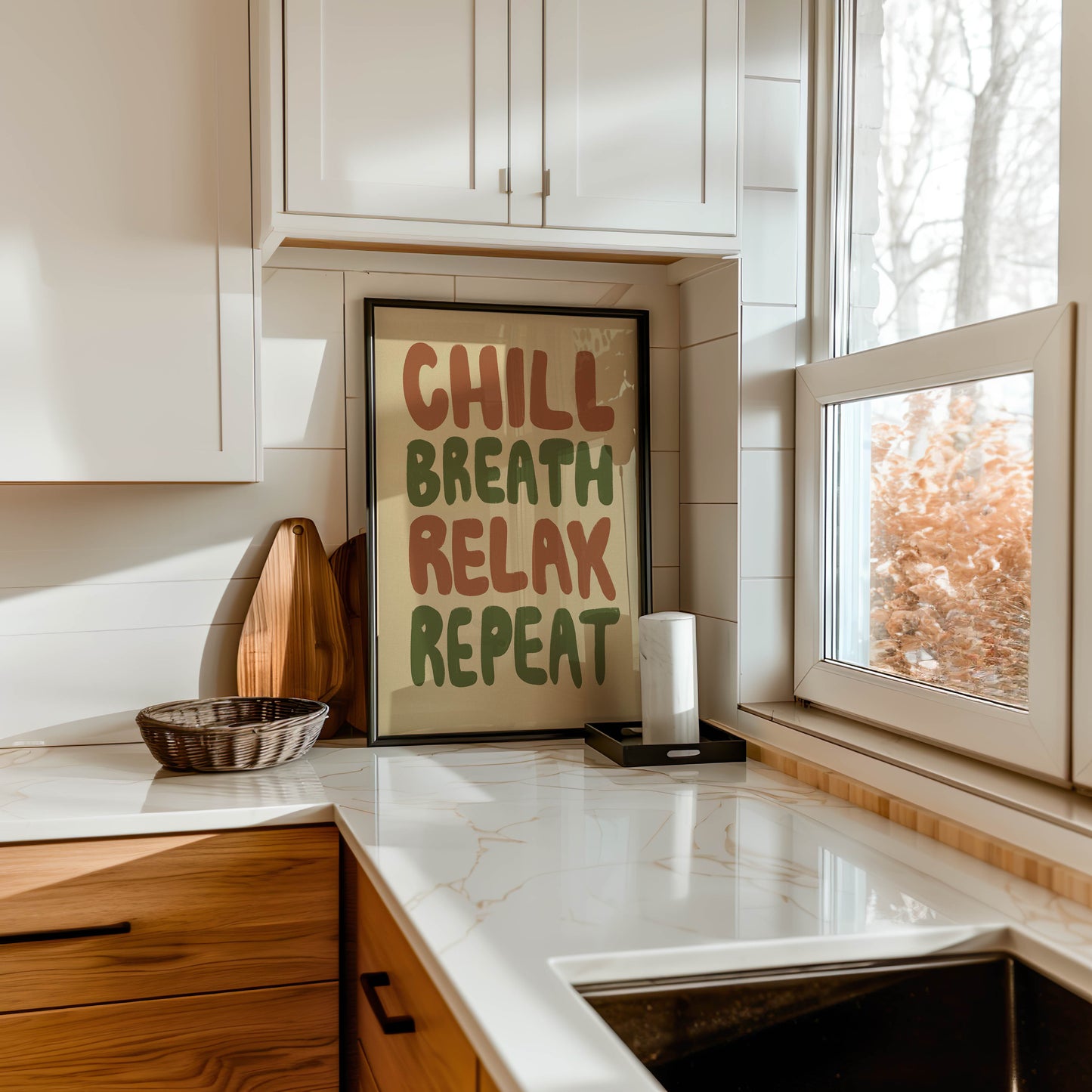 Chill Breathe Relax Repeat Typography Print