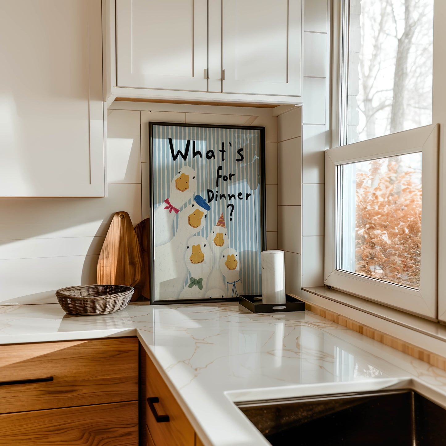 What's for Dinner? Funny Duck Kitchen Print