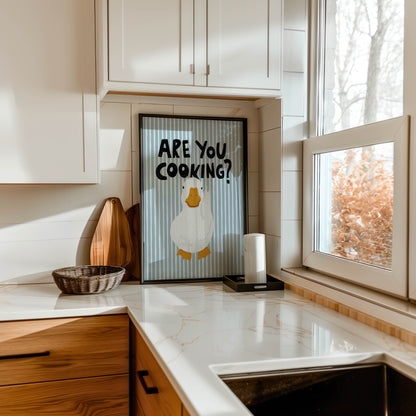 Are You Cooking? Funny Duck Kitchen Print