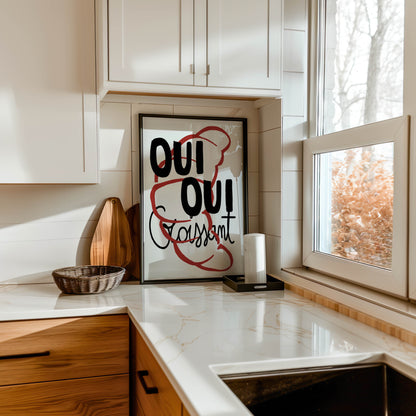 Oui Oui Croissant Kitchen Print