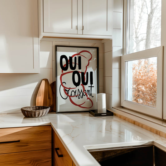 Oui Oui Croissant Kitchen Print