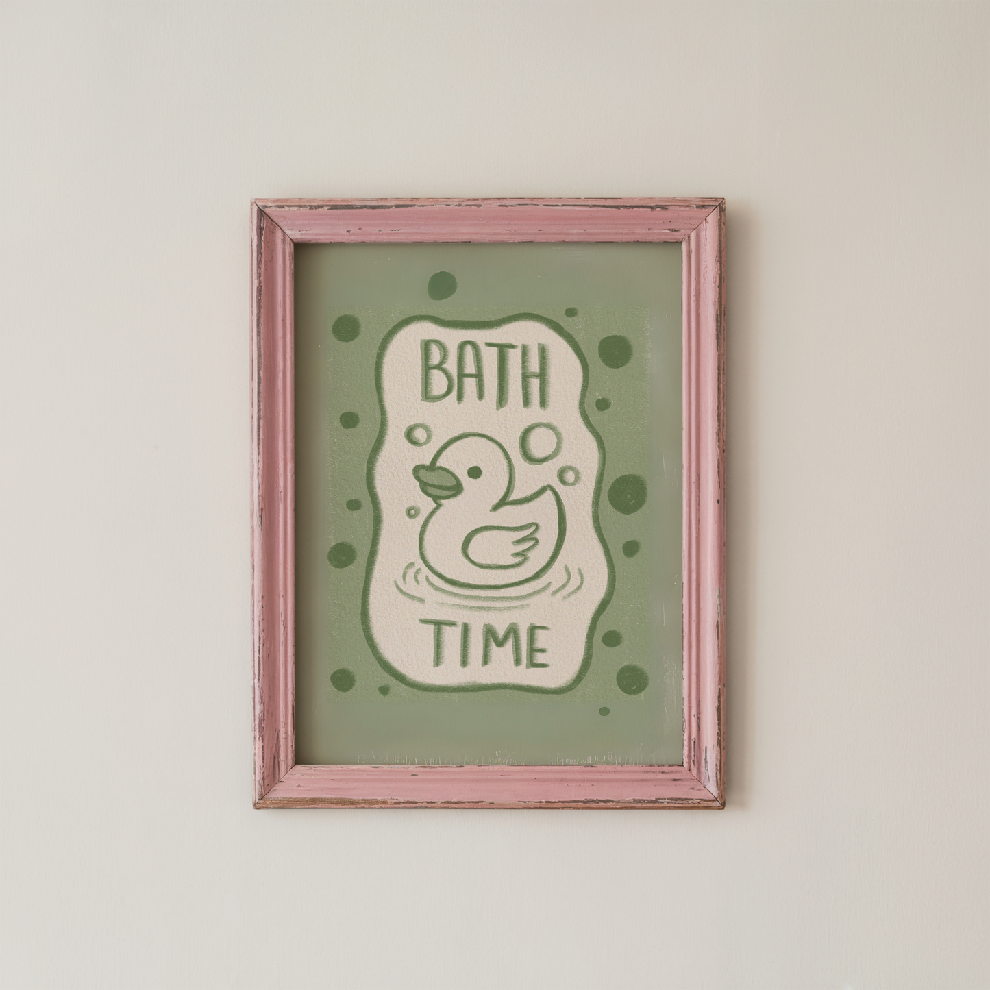 Bathroom Wall Art Cute Duck Bath Time Print