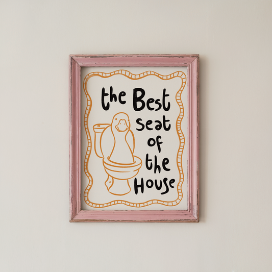 Funny Bathroom Wall Art Print Best Seat Of The House Duck