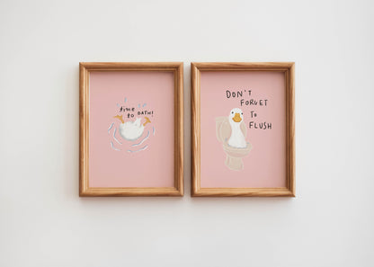 Time to Bath Duck Bathroom Print