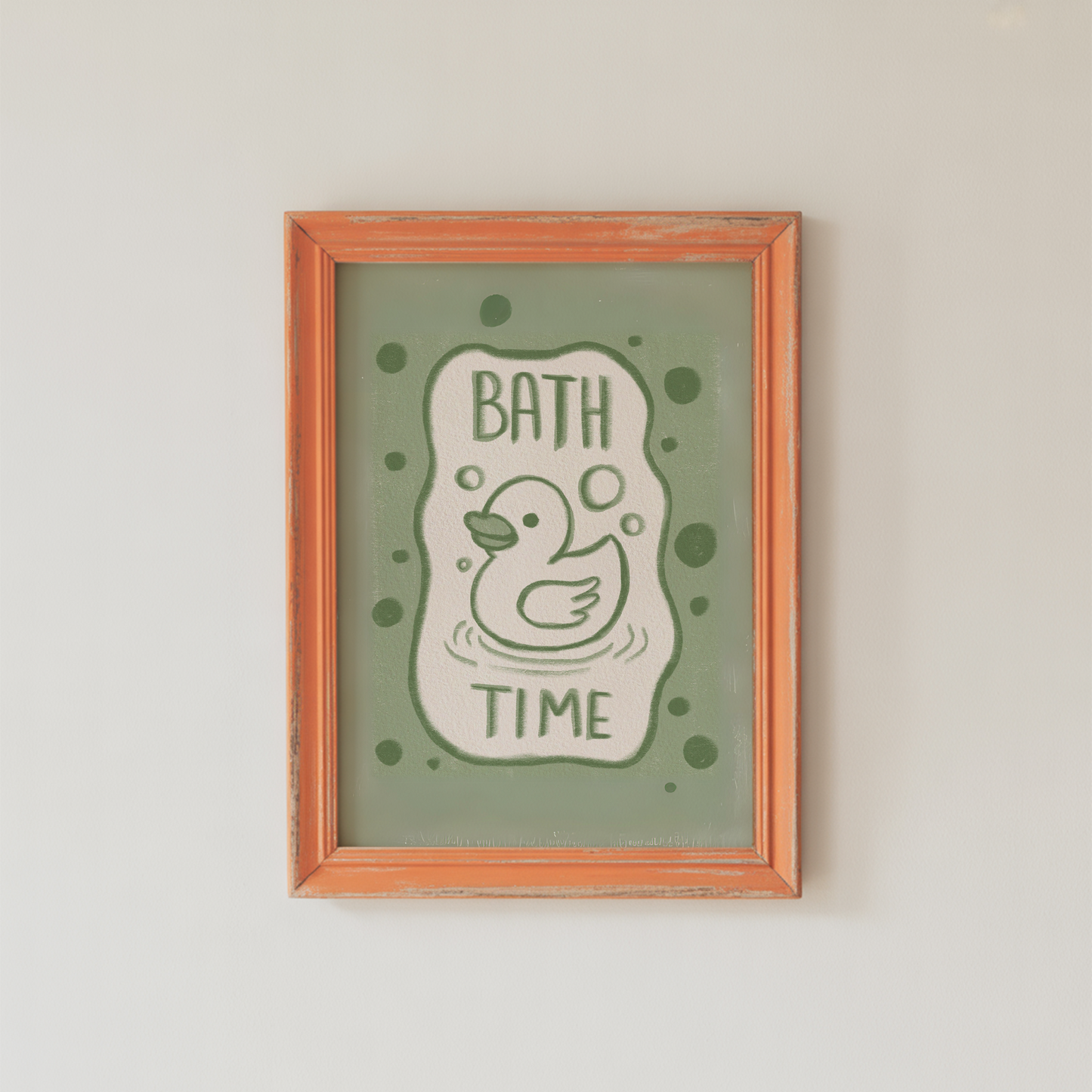 Bathroom Wall Art Cute Duck Bath Time Print