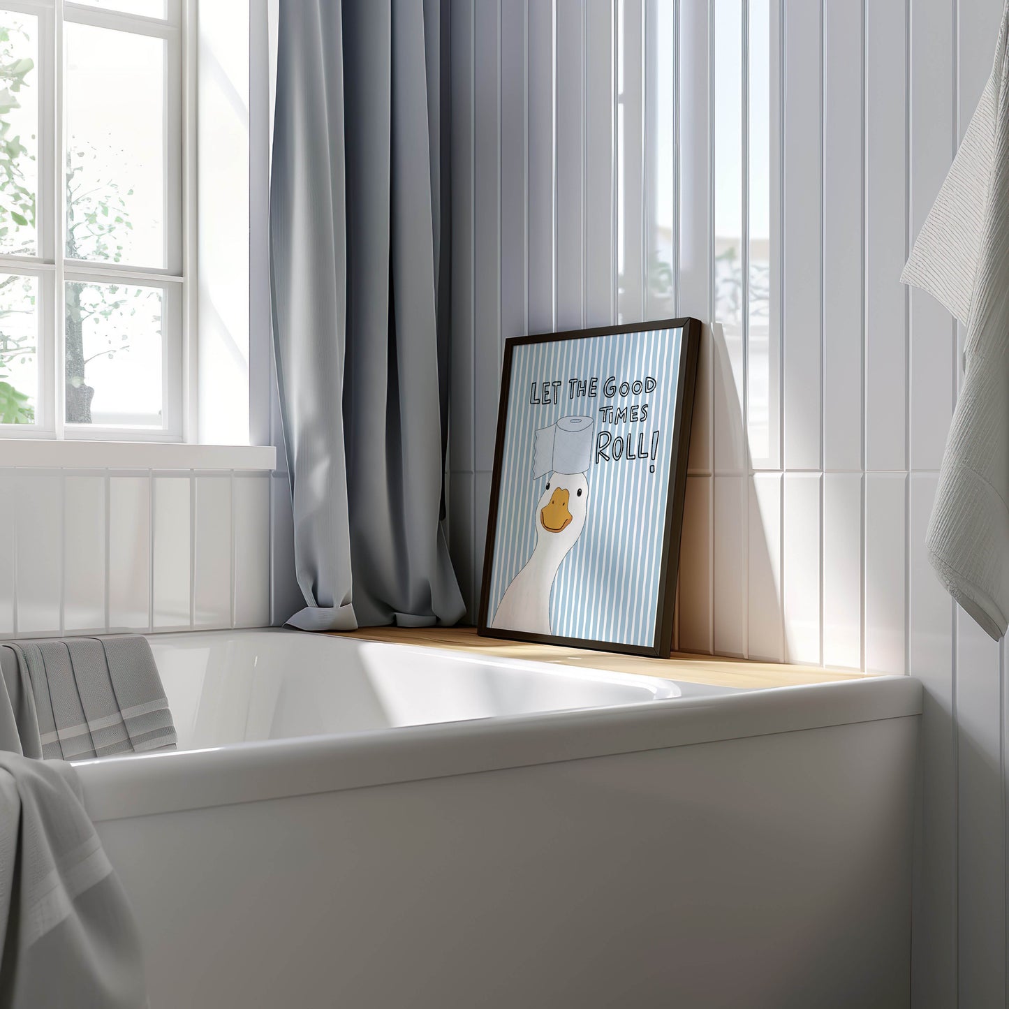 Let the Good Times Roll Goose Bathroom Print