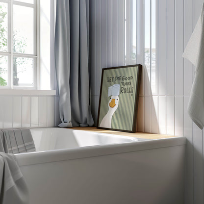 Let the Good Times Roll Duck Bathroom Print
