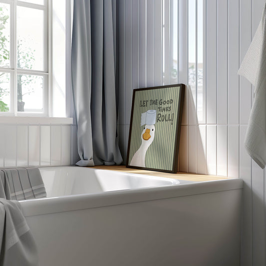 Let the Good Times Roll Duck Bathroom Print