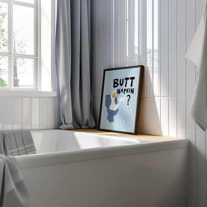 Butt Napkin Duck Bathroom Print
