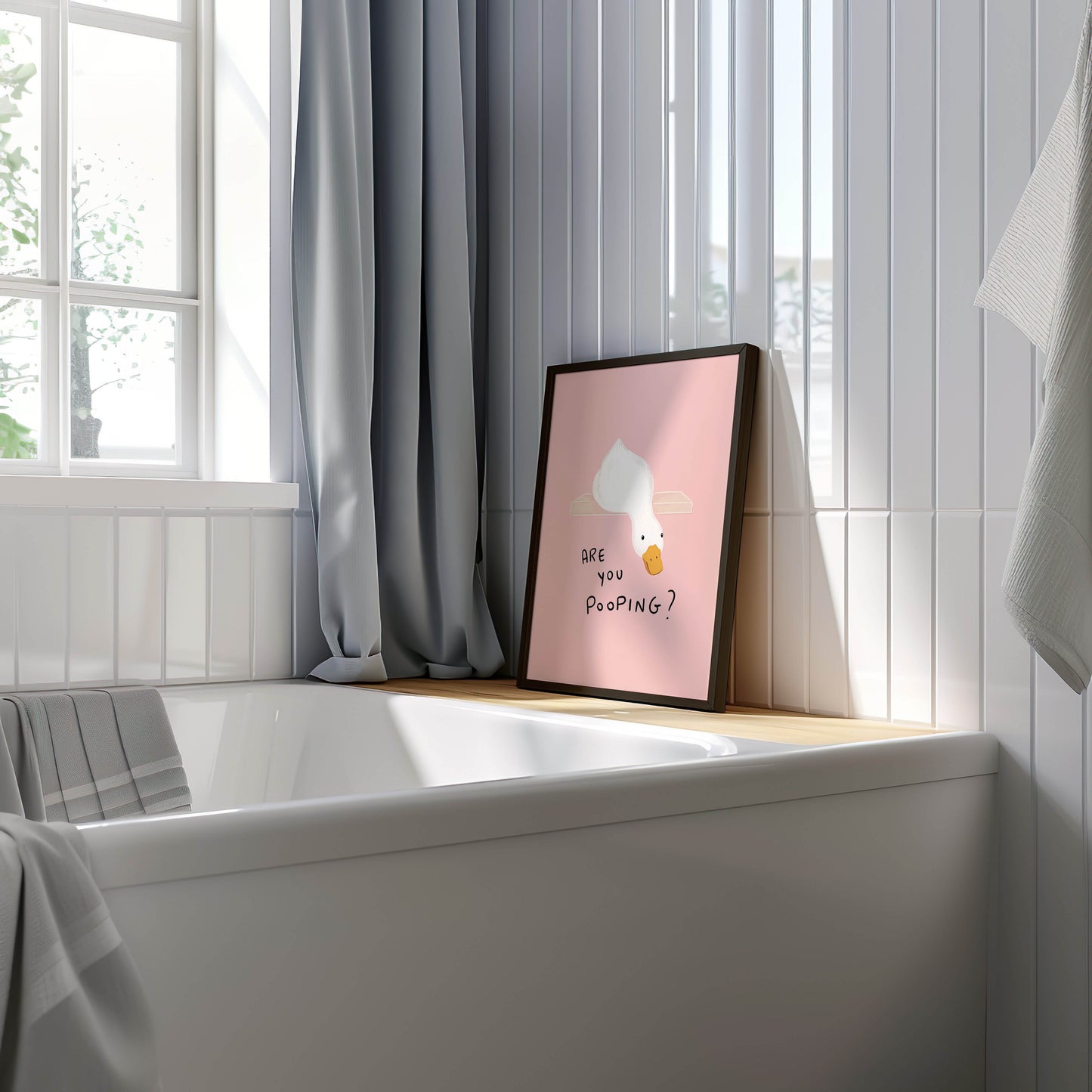 Are You Pooping Duck Bathroom Print