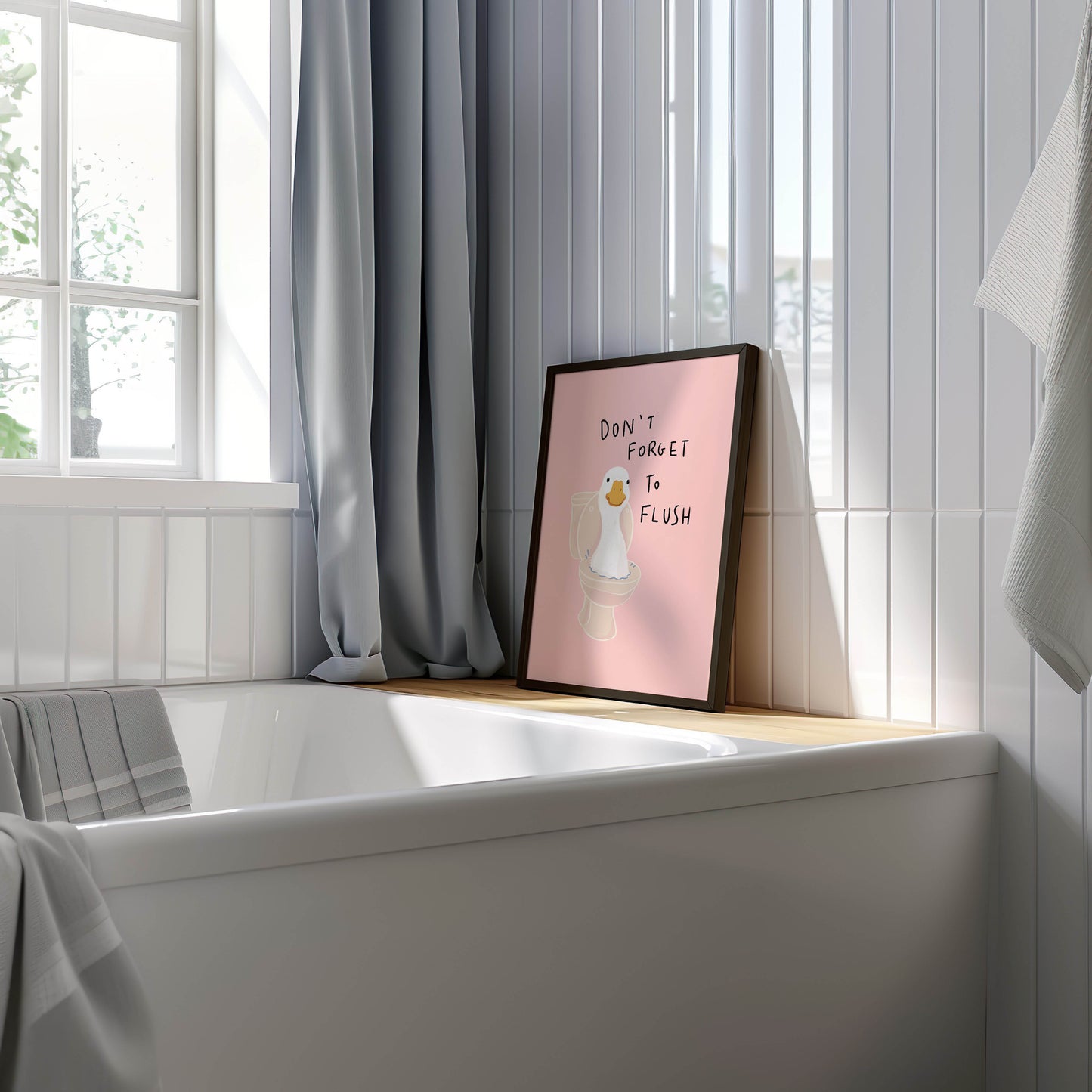 Don’t Forget to Flush Duck Bathroom Print
