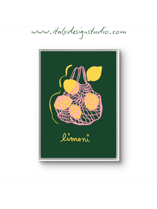 Lemon Printable Wall Art – Retro Pop Kitchen Poster Digital Download