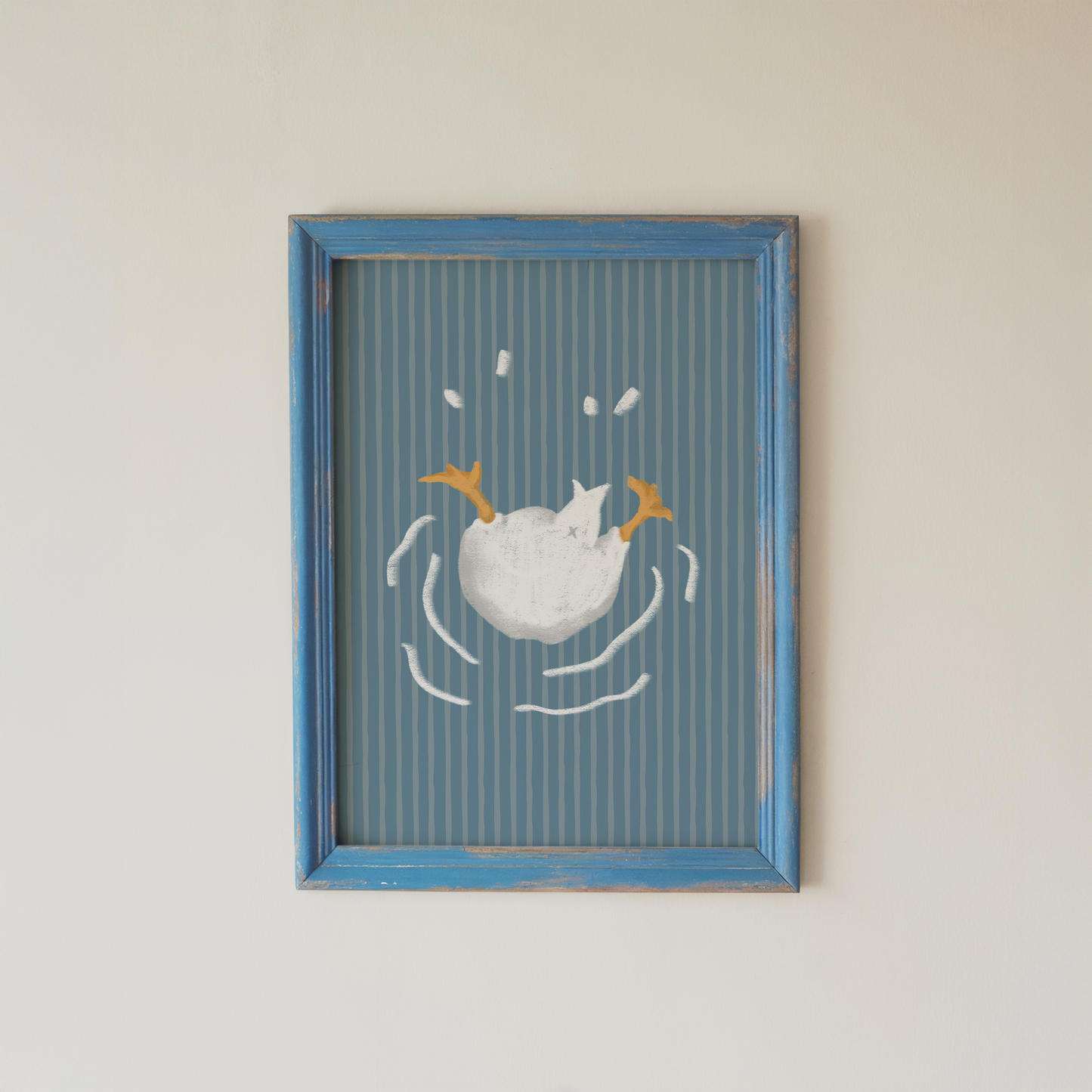Goose Bathroom Wall Art Funny Splashing Goose Print