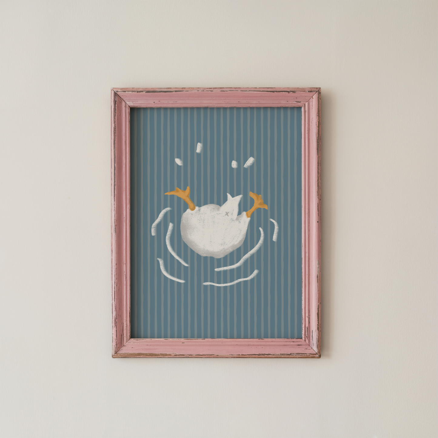 Goose Bathroom Wall Art Funny Splashing Goose Print