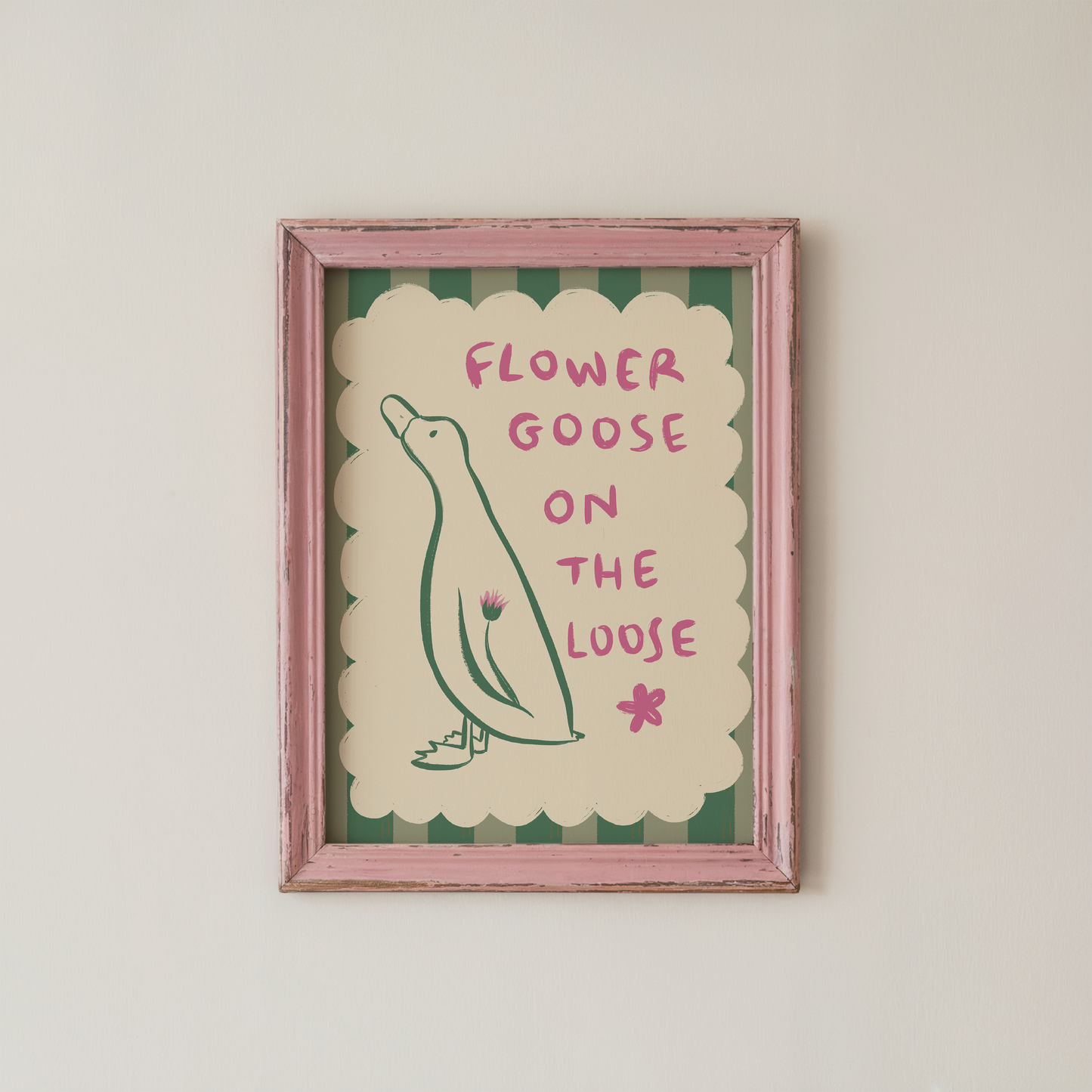 Funny Goose Wall Art Flower Goose On The Loose