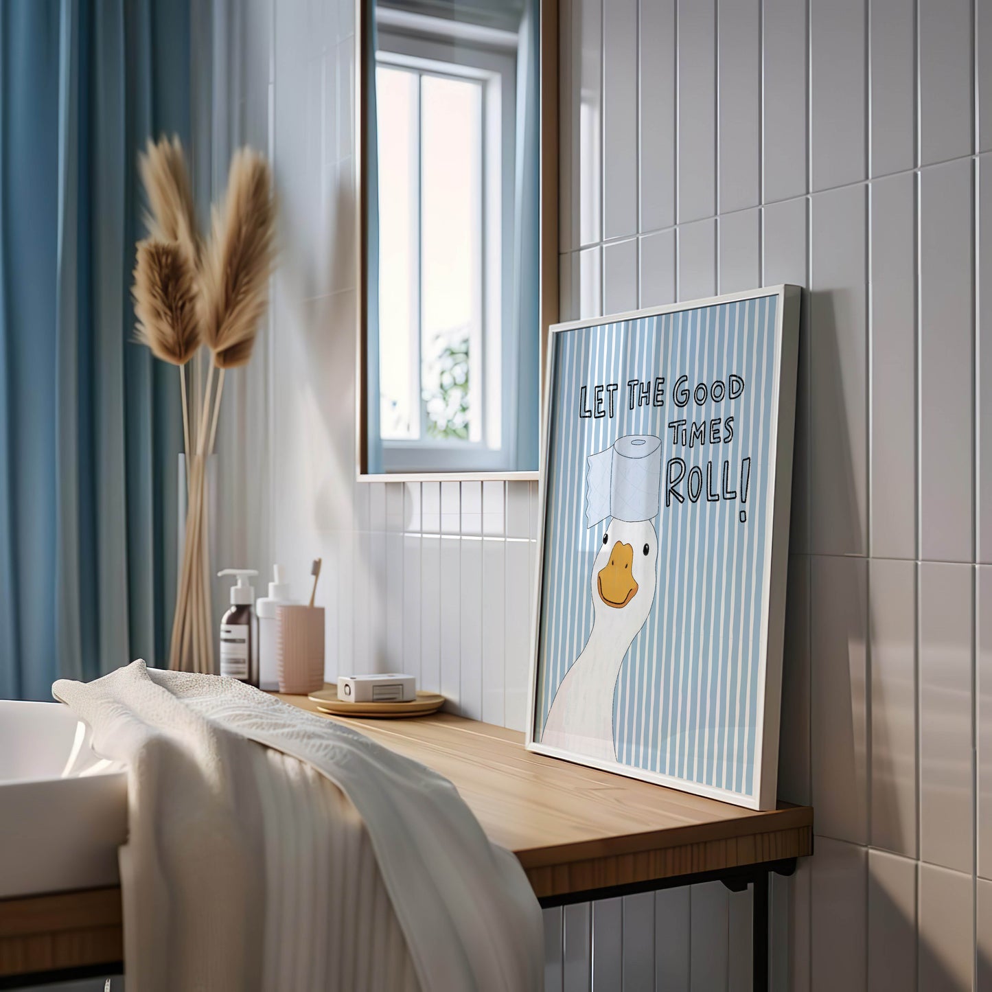 Let the Good Times Roll Goose Bathroom Print