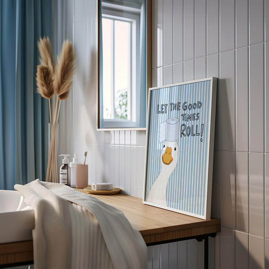 Let the Good Times Roll Goose Bathroom Print