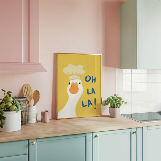 Oh La La Chef Goose Print