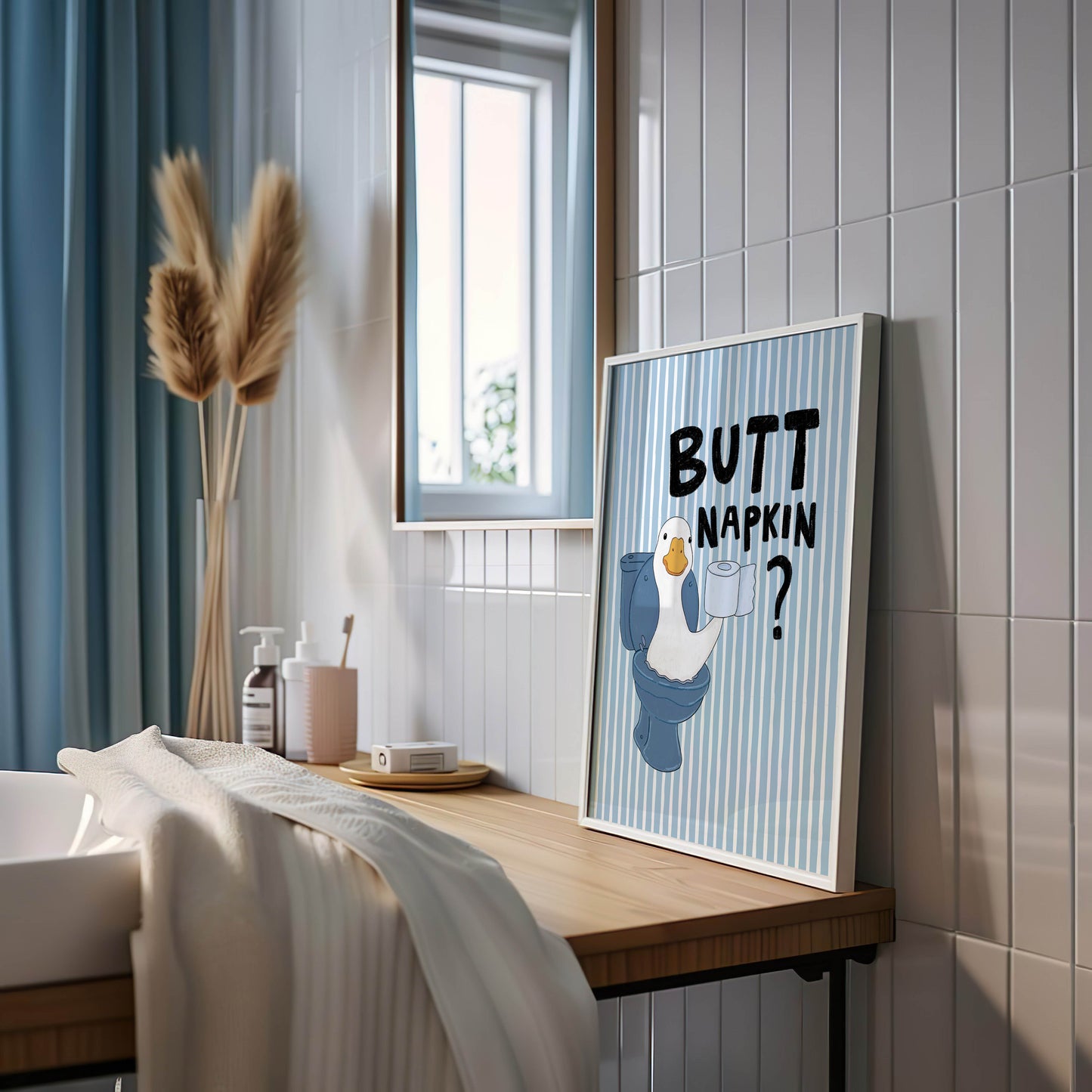 Butt Napkin Duck Bathroom Print
