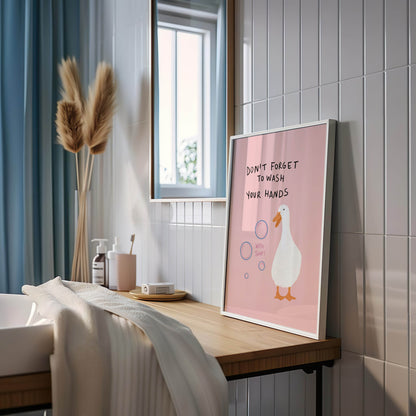 Duck Wash Your Hands Bathroom Print