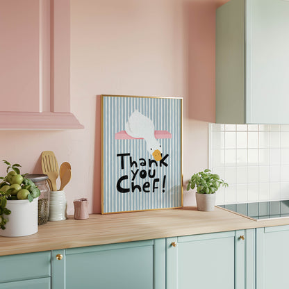 Thank You Chef Goose Kitchen Wall Art