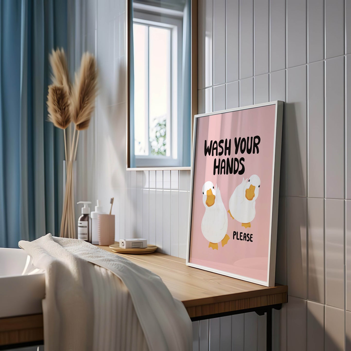 Wash Your Hands Duck Bathroom Print