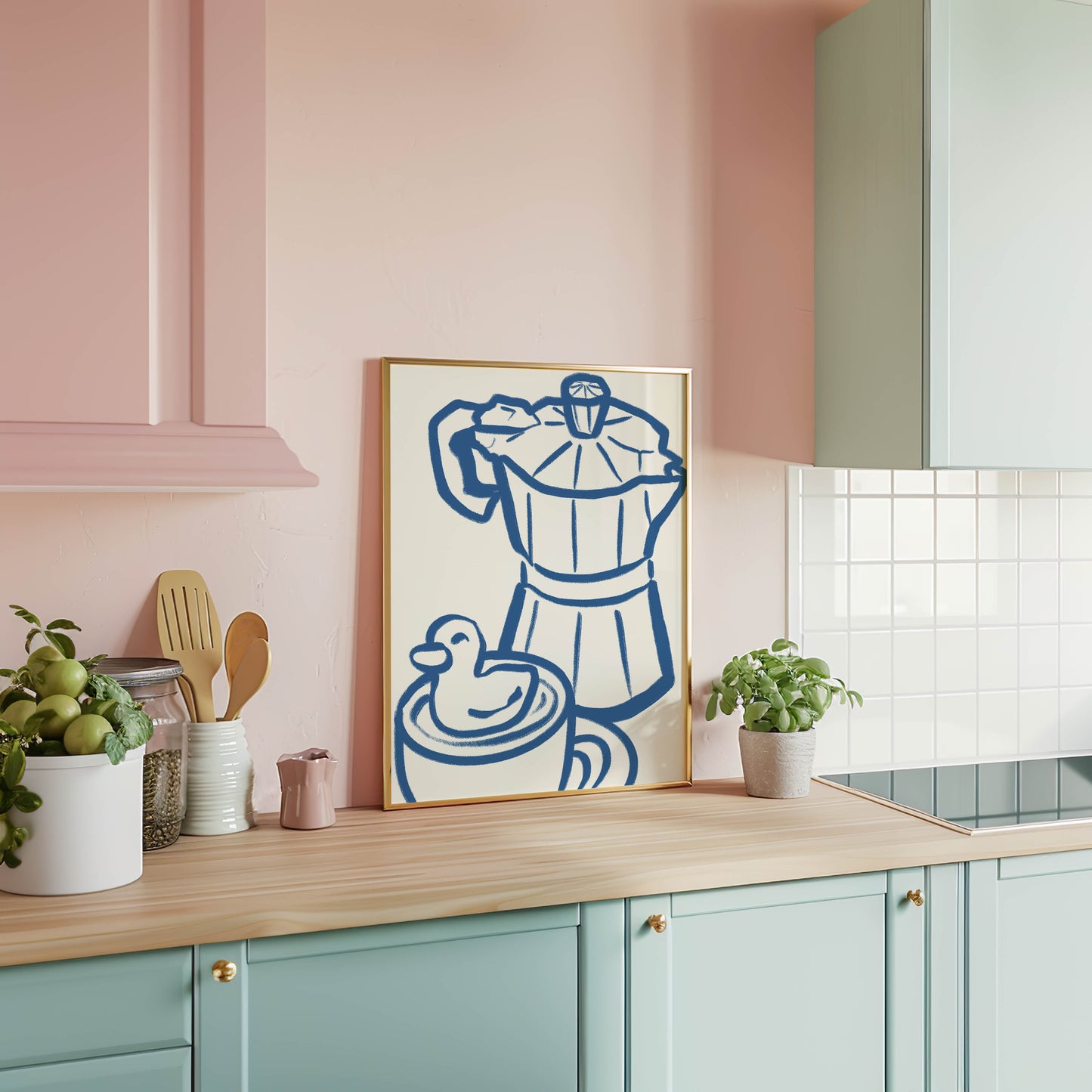 Moka Pot Duck Kitchen Print