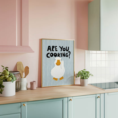 Are You Cooking? Funny Duck Kitchen Print