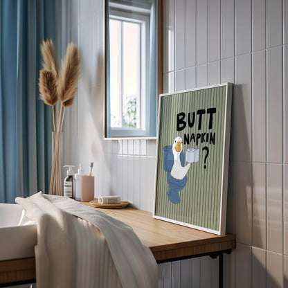Butt Napkin Duck Bathroom Print