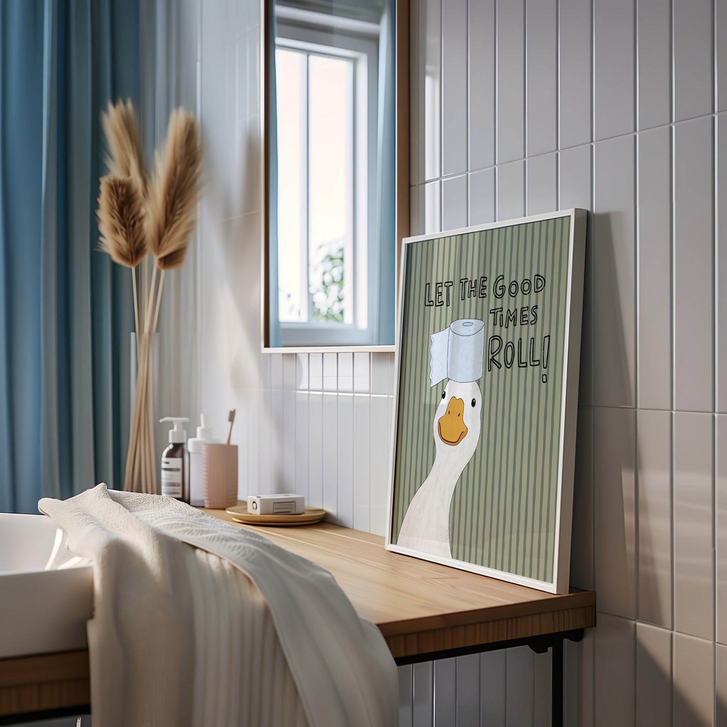 Let the Good Times Roll Duck Bathroom Print
