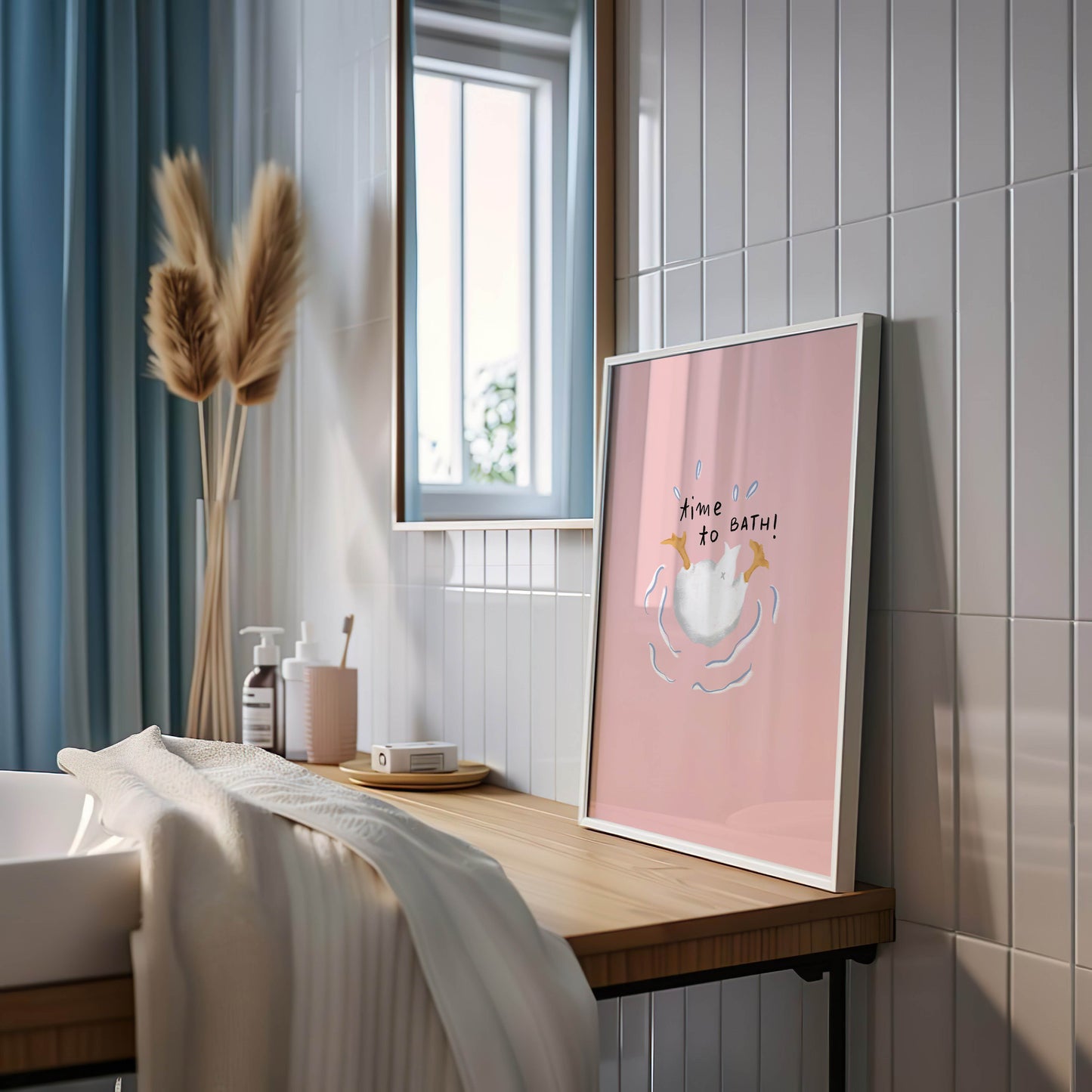 Time to Bath Duck Bathroom Print