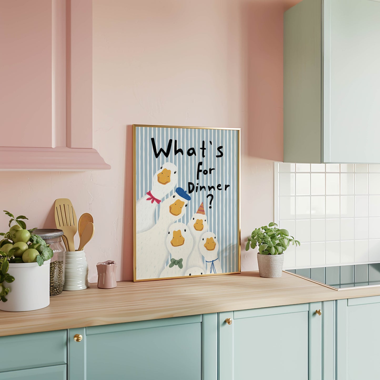 What's for Dinner? Funny Duck Kitchen Print
