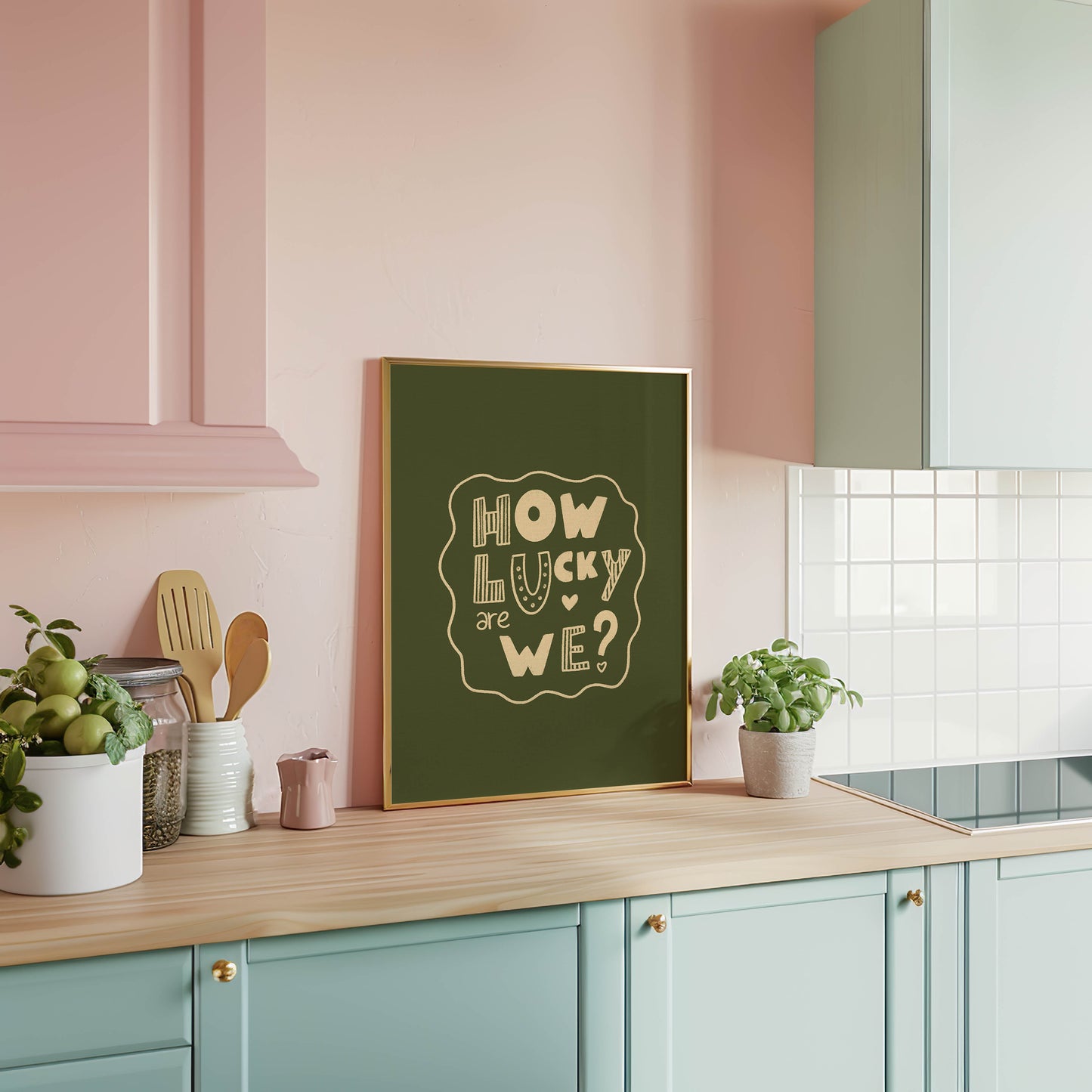 How Lucky Are We? Playful Quote Print