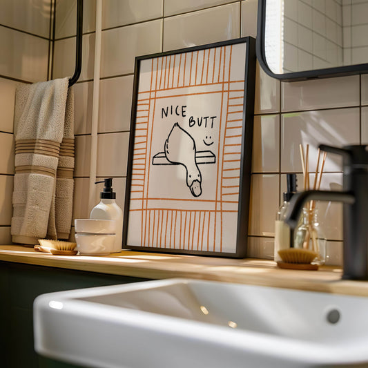 Nice Butt Duck Bathroom Wall Art