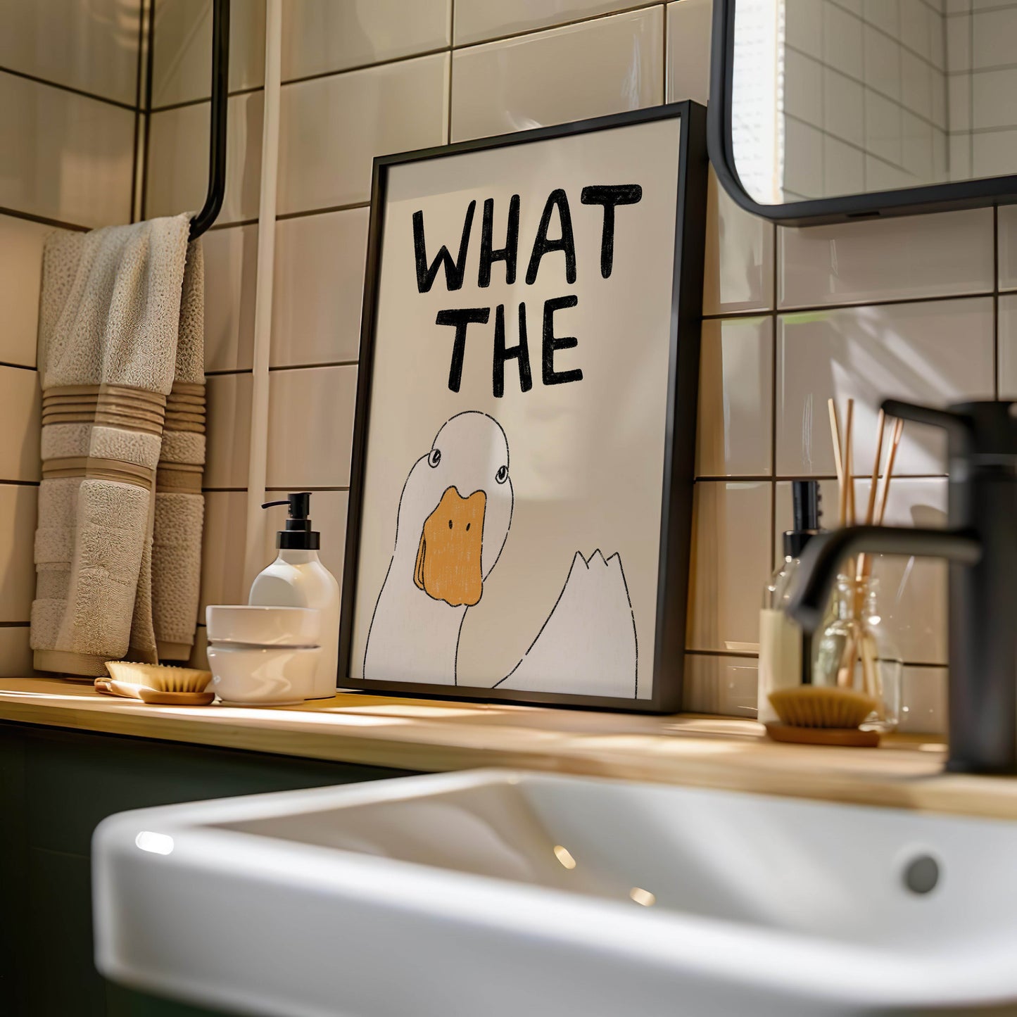 What the Duck? Funny Duck Art Print