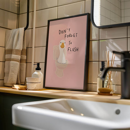 Don’t Forget to Flush Duck Bathroom Print