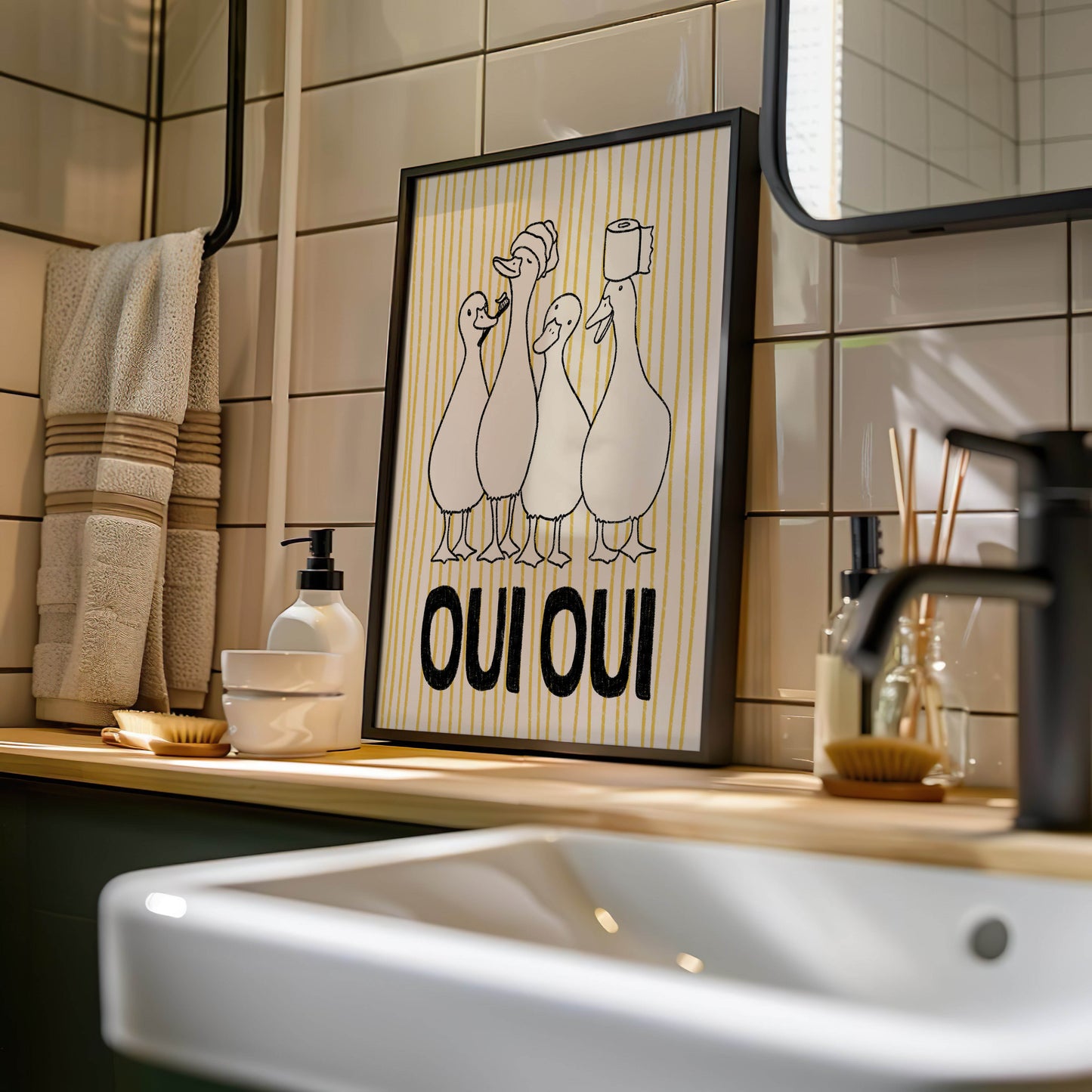 Oui Oui Bathroom Ducks Print