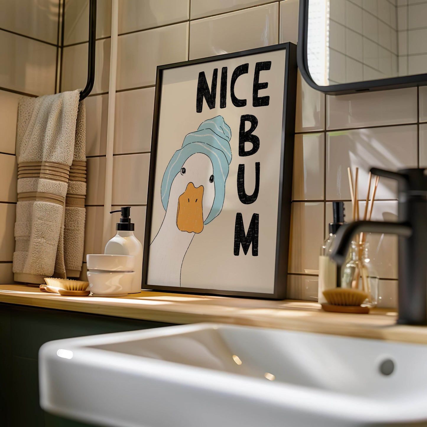 Nice Bum Duck Bathroom Print