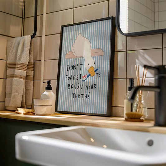Brush Your Teeth Duck Print