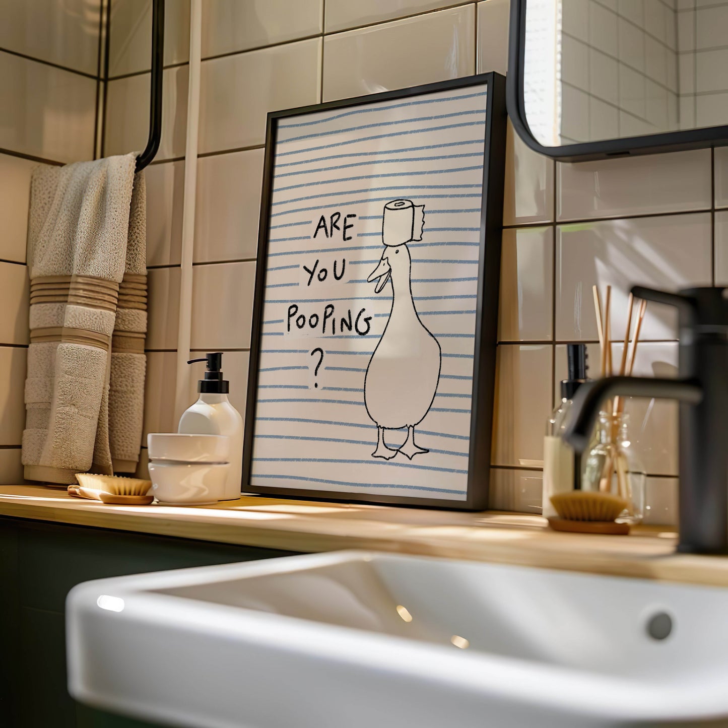 Are You Pooping Goose Bathroom Print