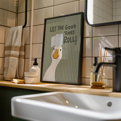 Let the Good Times Roll Duck Bathroom Print