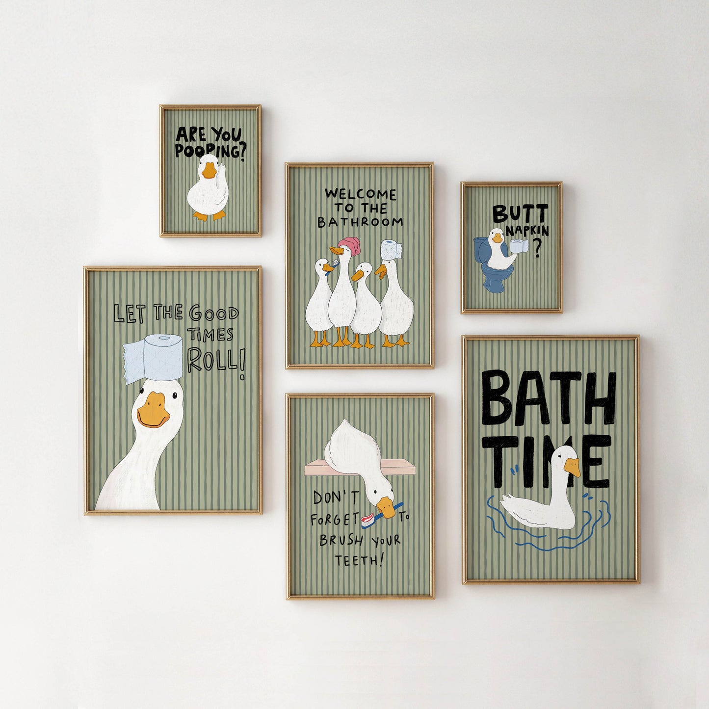 Welcome to the Bathroom Goose Print
