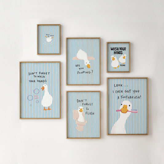 Goose Bathroom Wall Art Set