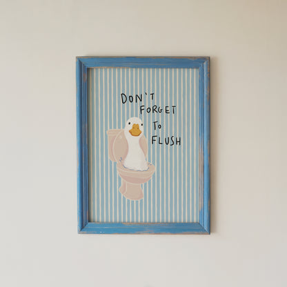 Goose Bathroom Wall Art Set Don’t Forget Flush