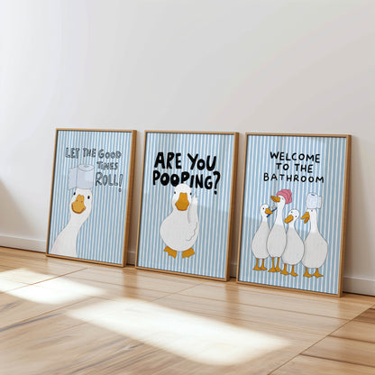 Let the Good Times Roll Goose Bathroom Print