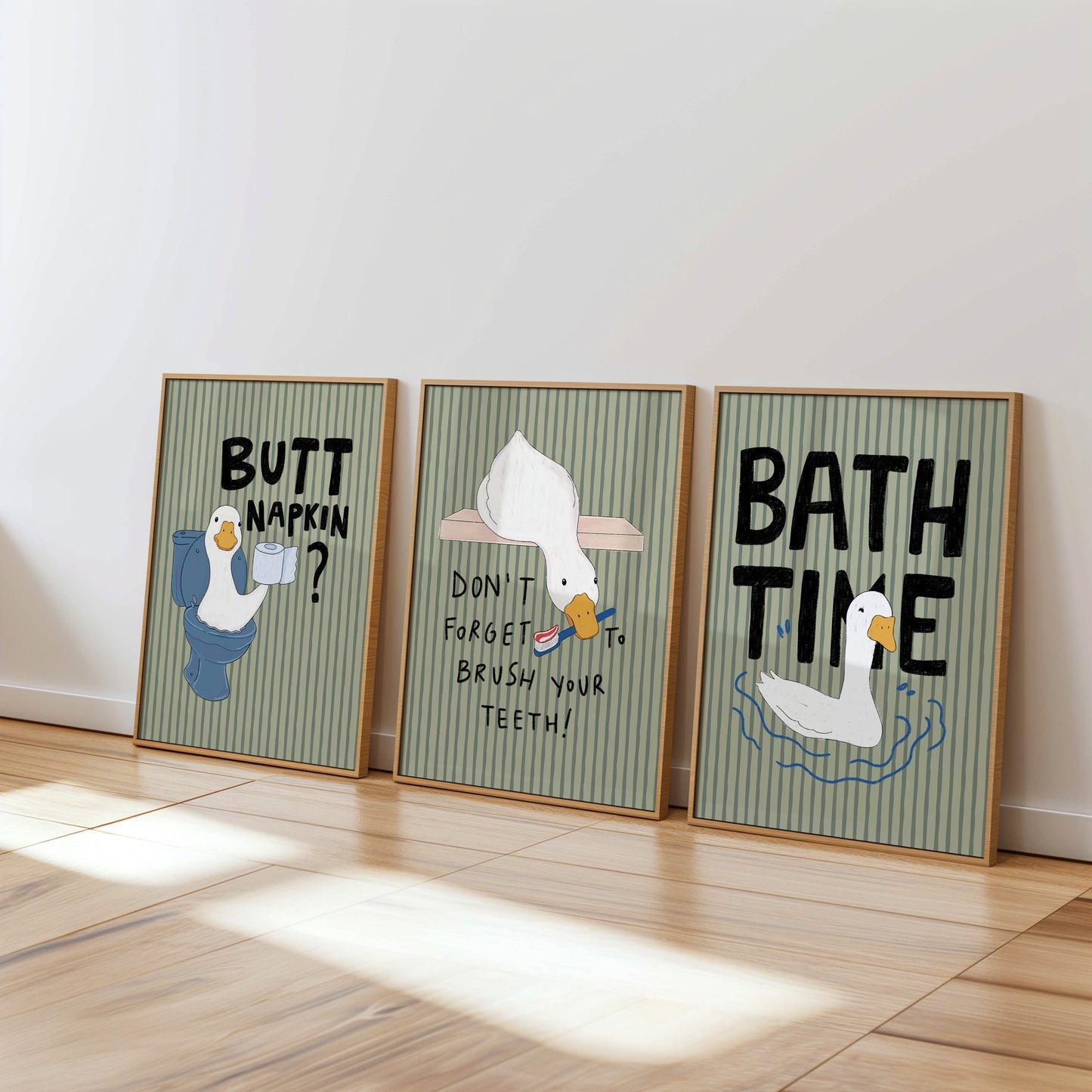 Butt Napkin Duck Bathroom Print