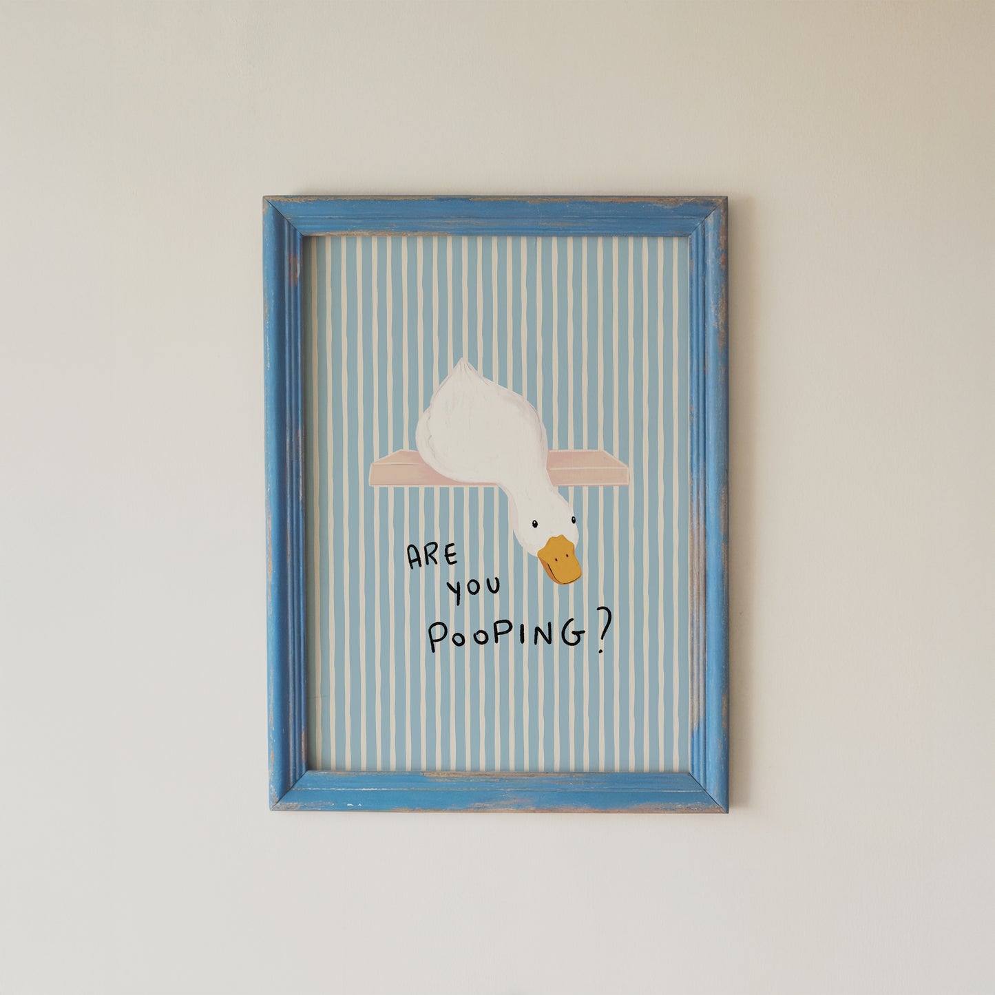 Goose Bathroom Wall Art Set Are You Pooping