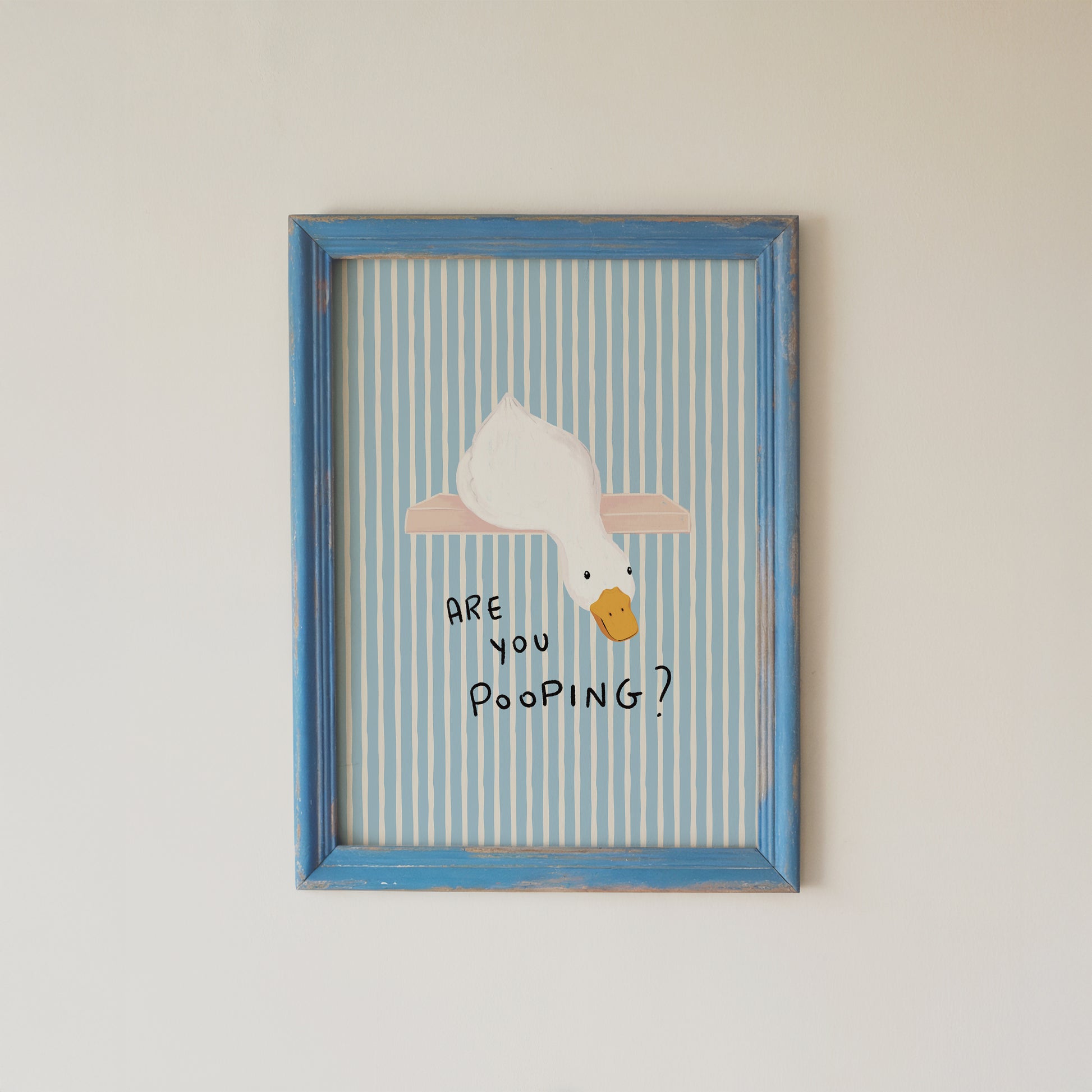 Goose Bathroom Wall Art Set Are You Pooping