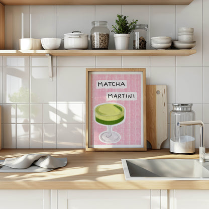 Matcha Martini Pink Kitchen Print