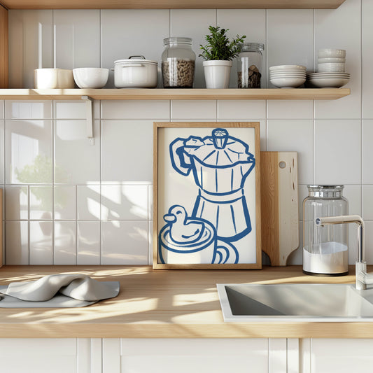 Moka Pot Duck Kitchen Print
